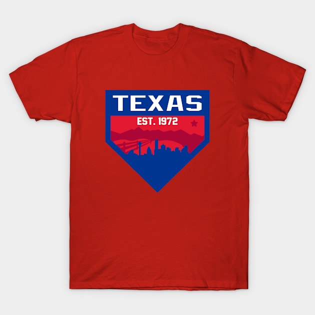 Texas Home Plate Skyline T-Shirt by CasualGraphic